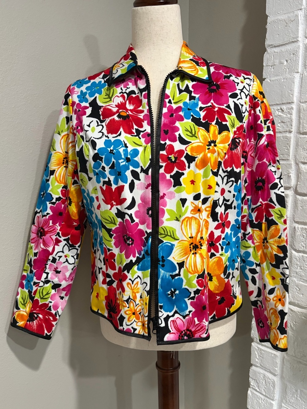 Laura Ashley Floral Zip-Front Women’s Jacket - Multicolor